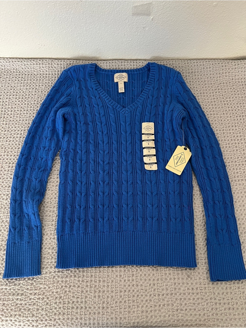 St. John's Bay Cable Knit Sweater in Bright Blue
